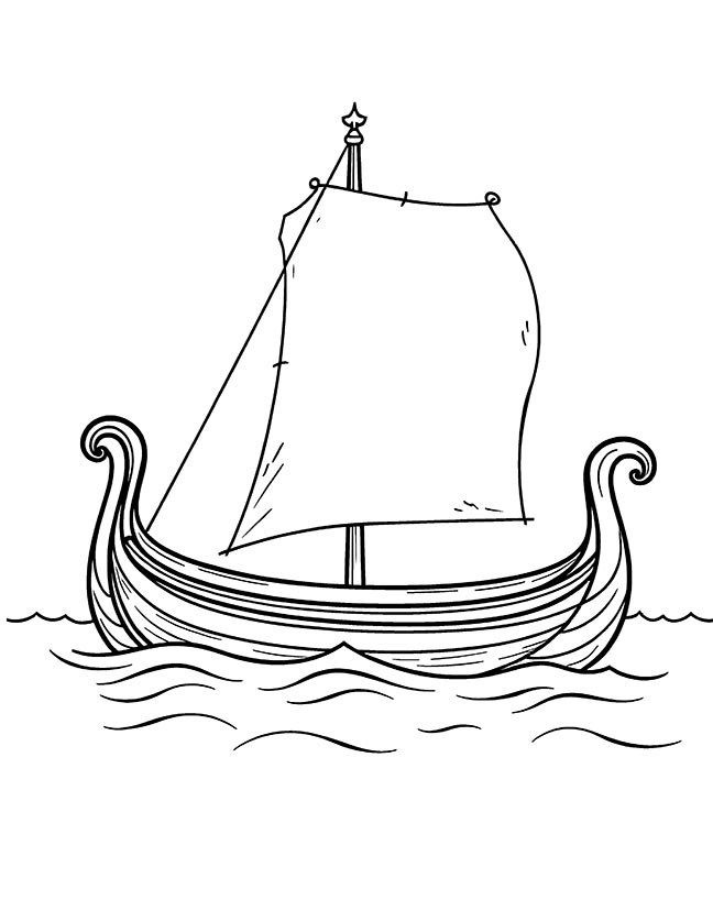 Dhow boat coloring page